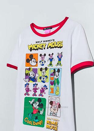 Zara женская футболка винтажный стиль принт mickey mouse
