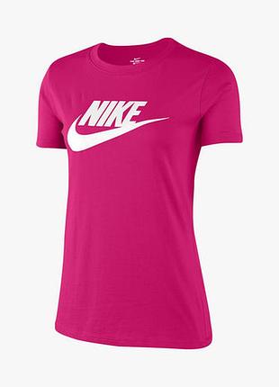 Футболка nike w nsw tee essntl icn ftra dx7906-615 р.xs розова