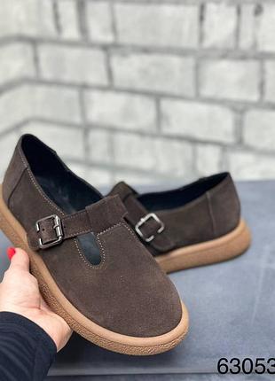 Туфлі на низькому ходу натуральна замша