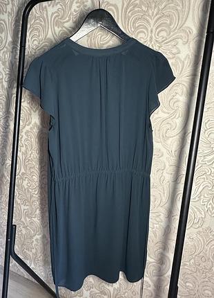 Плаття, сукня h&m, жіноча, темно зеленого кольору, матеріал поліестер, розмір m-l 3