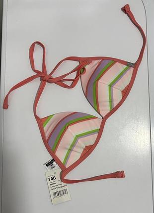 Купальник (верх), 70в, рожева полоска, новий, чашка мʼяка