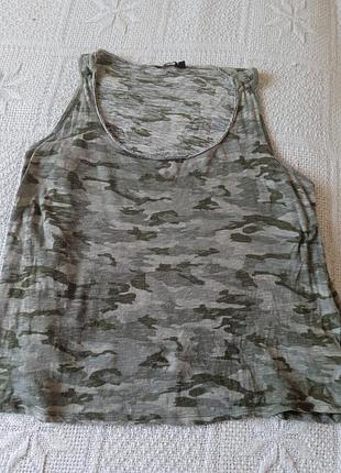 Летняя женская майка под камуфляж lindex,тонкая свободная р.l(48-50)