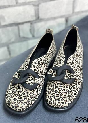 Туфли на низком ходу натуральная замша