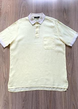 Мужская итальянская льняная поло футболка viadeste