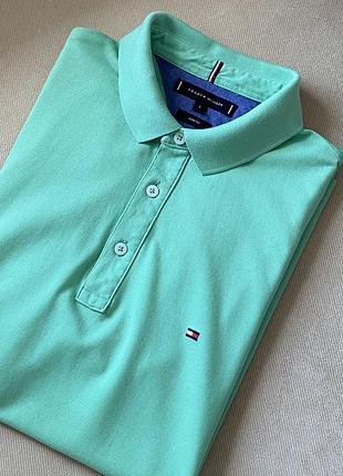 Мужской поло из 100% хлопка tommy hilfiger 💚