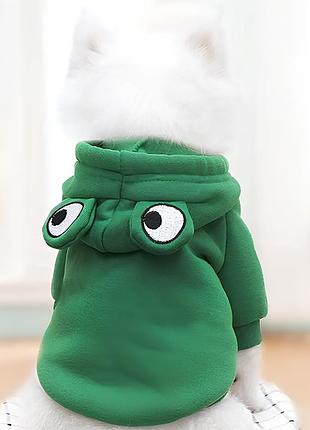 Милая толстовка с капюшоном для собак в форме лягушки, одежда для домашнего питомца, толстовка для животных s