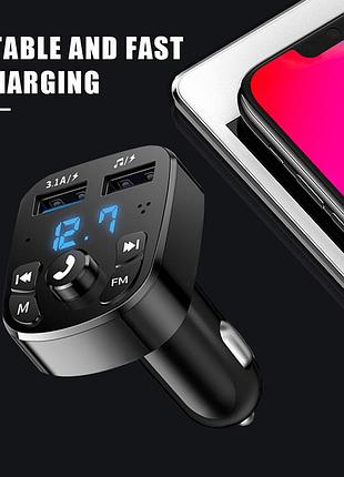 Модулятор fm q7, трансмиссер, автомобильный bluetooth-mp3-плеер с громкой связью,usb, зарядка
