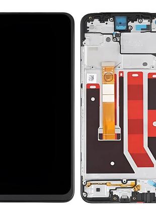 Дисплей oppo a53s 5g black в рамке, дисплейный модуль с тачскрином, 6a01b001dr401, черный