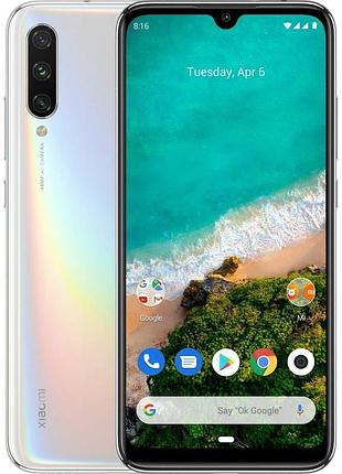 Смартфон xiaomi mi a3 4/64gb white 2 sim 6.088" 1560x720 amoled 4к uhd bluetooth 5.0 4030 mah
