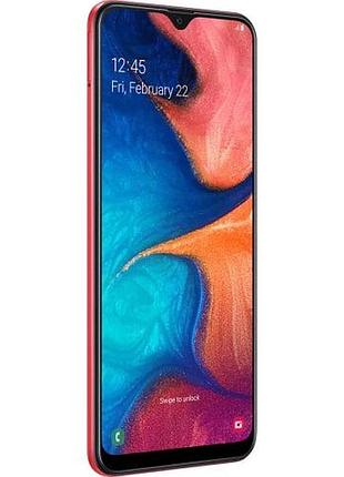 Смартфон samsung galaxy a20 (a205f) 3/32gb red, 2 sim 6.2" 13 мп + 5 мп nfc 4000 mah 4