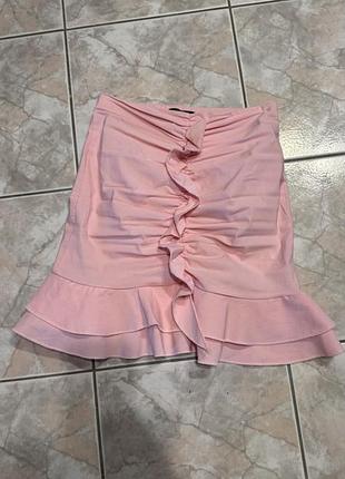 Спідниця з драпіруванням та воланами