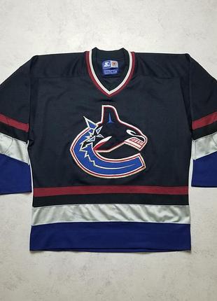 Хокейка vintage starter vancouver canucks blue orca logo blank nhl hockey jersey