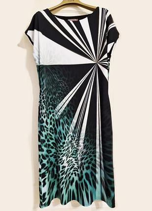 Платье новое verda италия l xl xxl размер 44 белое с черным длины миди брендовое