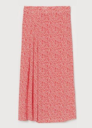 Юбка миди с разрезом и сборками сбоку