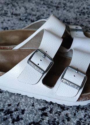 Брендовые женские шлепанцы birkenstock кожаные
