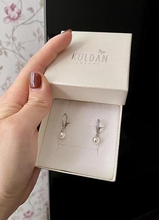 Сережки срібні натуральні перлини