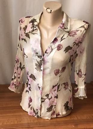 💯 шелк шелковая полупрозрачная блуза