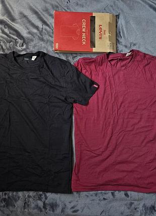 Оригинальная футболка levis crew neck, two pack, размер м
