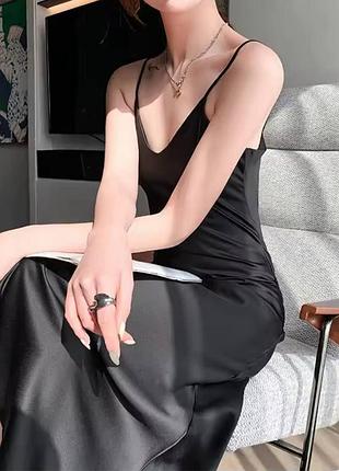 Шелковое oversize платье в шоколадном, желтом, черном и бежевом цветах длина платья 120 см