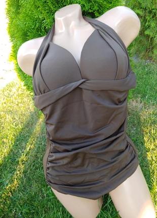 Eur44 супільний купальник на пушапі шоколадного кольору бу