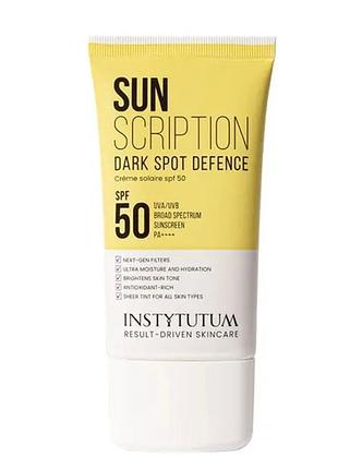 Instytutum sunscription dark spot defence spf50 - сонцезахисний крем з освітлюючим ефектом 50 мл