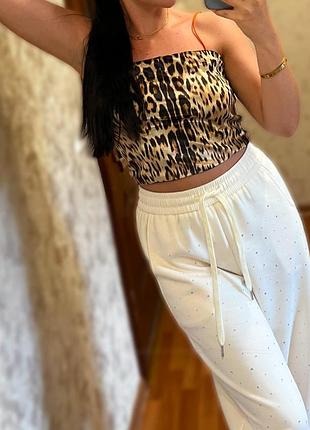 Топ леопардовый zara