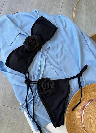 🔥 распродаж! стильный купальник с объемными цветами