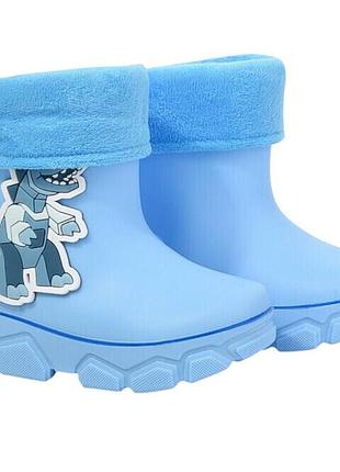 Сапожки 24 р.24-25,25-26,27-28,28-29,30-31, резина+флисовый носочек, голубой