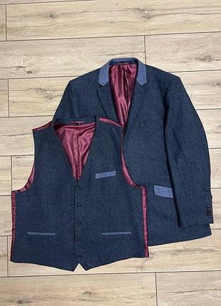 Joe browns чоловічий твідовий піджак та жилетка в клітинку розмір 2xl-3xl