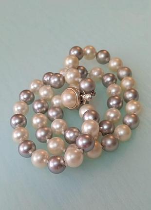 Намисто скляне, імітація натуральних перлів майорка.