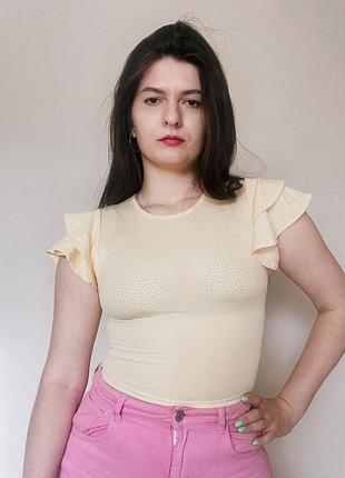 Трикотажный топ pink woman в трендовом цвете “масло”!