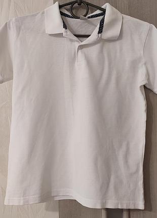 Белая футболка на мальчика 9-10 лет