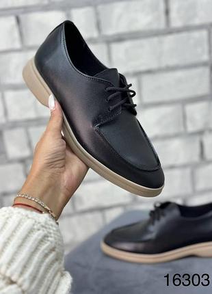 Туфли на шнуровке натуральная кожа
