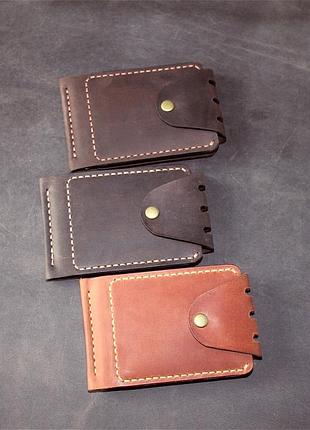 Кожаный кошелек с зажимом для купюр ручная работа crazy horse