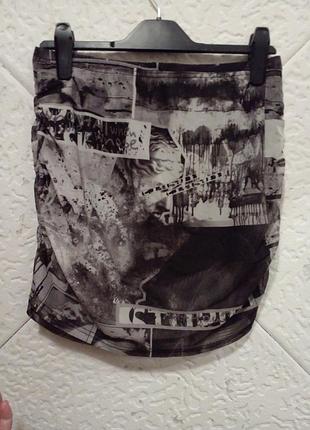 Распродажа 2+1 мини юбка сетка с шортами тренд