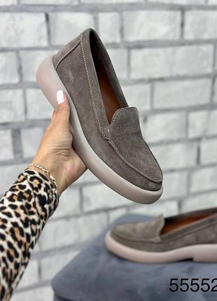 Лоферы натуральная замша