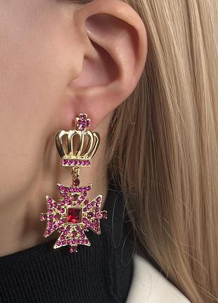 Королівські сережки мальтійський хрест