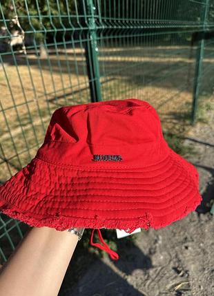 Панама жакмюс,червона панама,панама jacquemus,трендова панама,жіноча панама