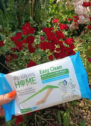 Влажные салфетки для уборки mr. wipes «бриз океана», 40 шт код 1105003