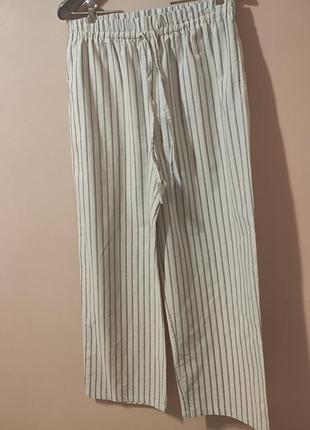 Широкие брюки из льняного микса asos design в тонкую полоску