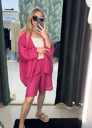 Костюм льон лляний сорочка шорти