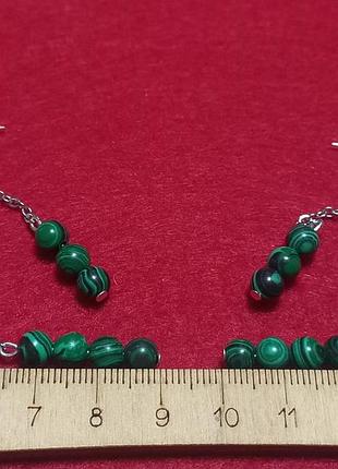 Сережки малахит. 3