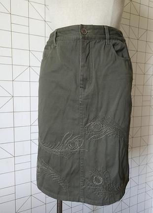 Стильная женская юбка see by chloe оригинал, хаки юбка, джинсовая юбка, юбка с узором