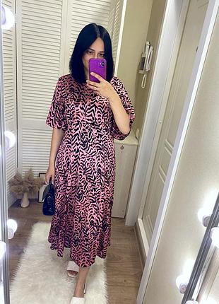 Рожева сукня з розрізом new look, р-р uk 14