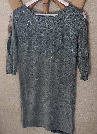 Праздничное платье-люрекс-блестка р.44/46