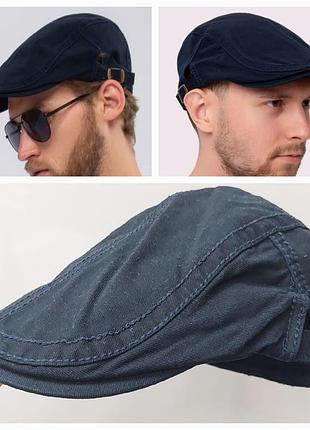 Мужская синяя хлопковая британская газетная кепка, шляпа гетсби