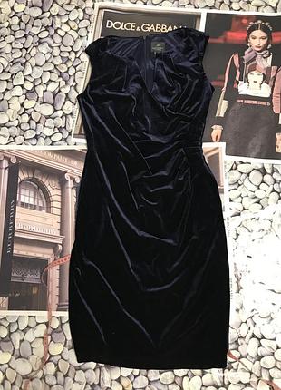 Плаття # ошатне велюрова темно-синє плаття