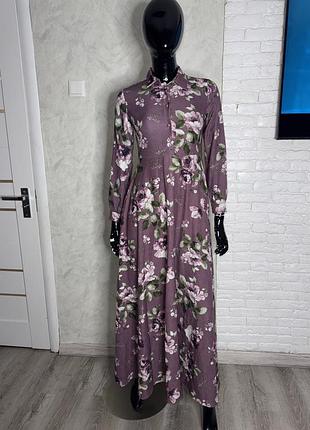 Вінтажна довга сукня у квітковий принт плаття максі вінтаж
