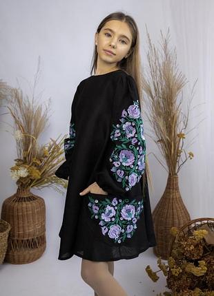 Сукня вишиванка чорна для дівчинки