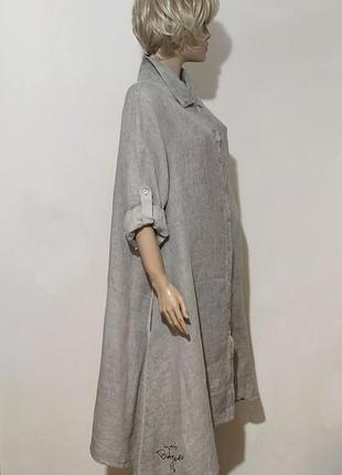 Bypias bohemiana льняное платье рубашка оверсайз стиль бохо /12563/